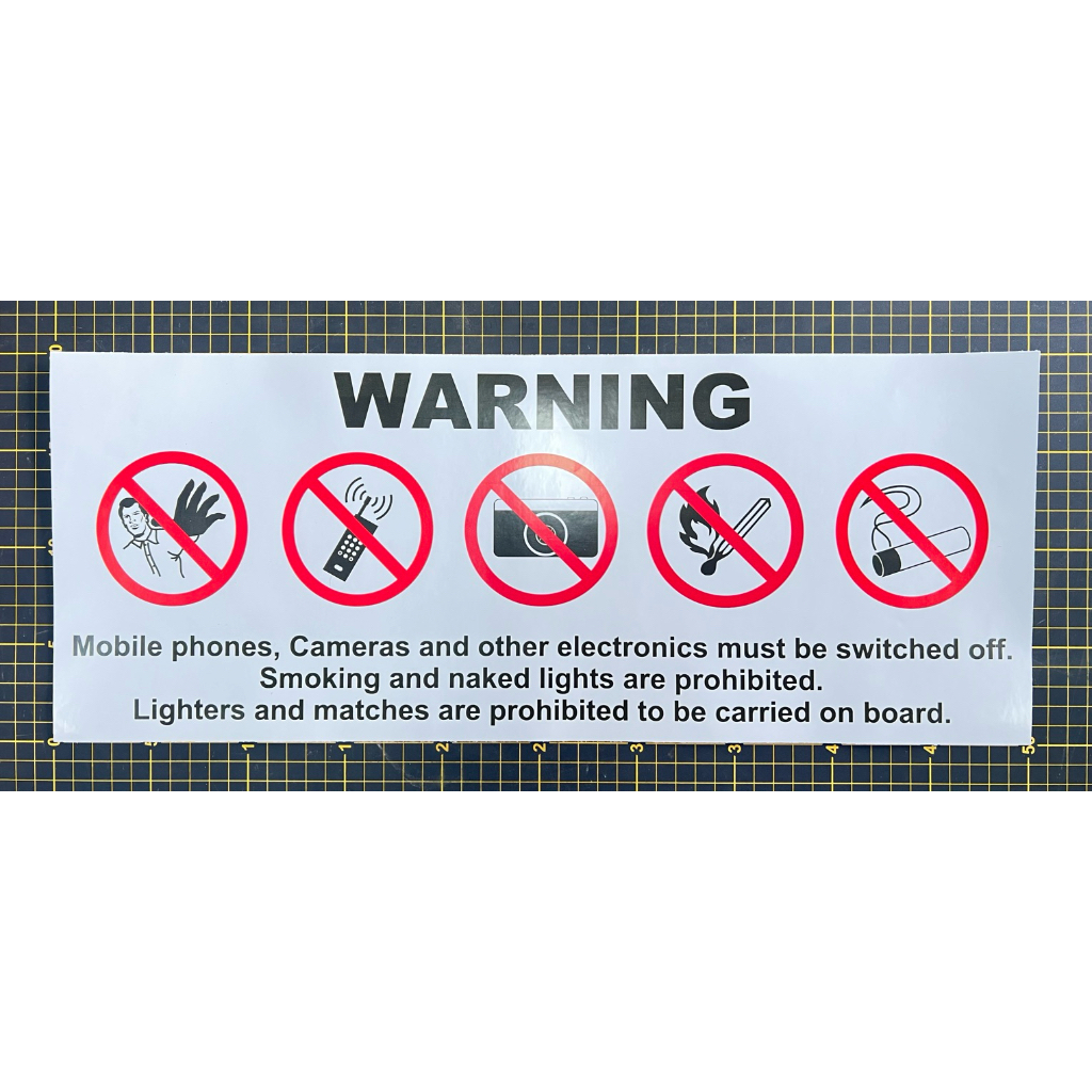 Sticker - Warning signs , No phones , Cameras , Smoking and Other ...
