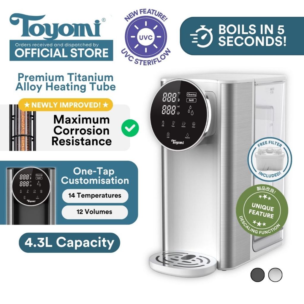 NEW] Toyomi InstantBoil 4.3L Filtered Water Dispenser FB 5543F