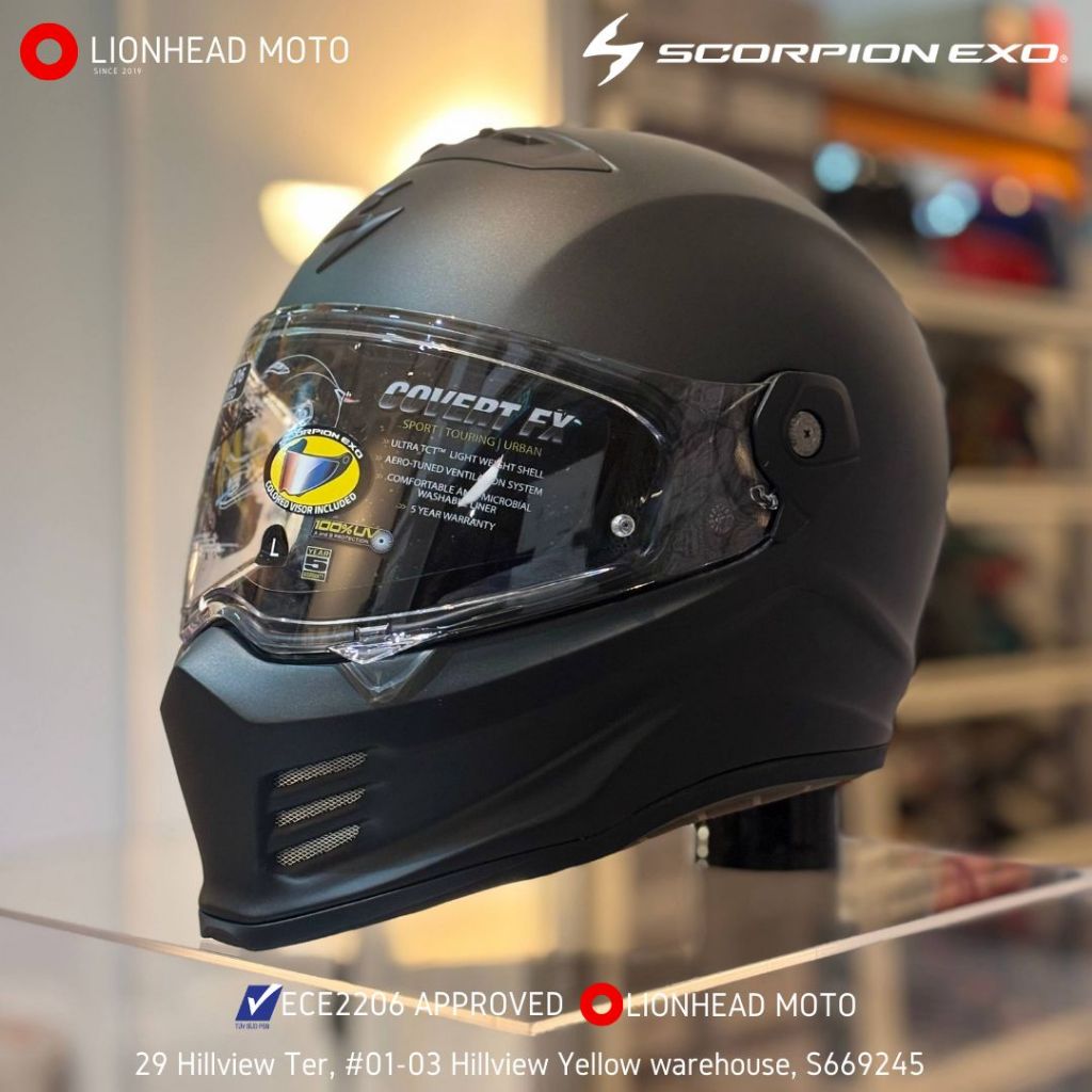 scorpion covert helmet singapore EXO 2 Open-Face 3XL Gloss Black new design SCORPION COVERT FX ECE2206 RETRO