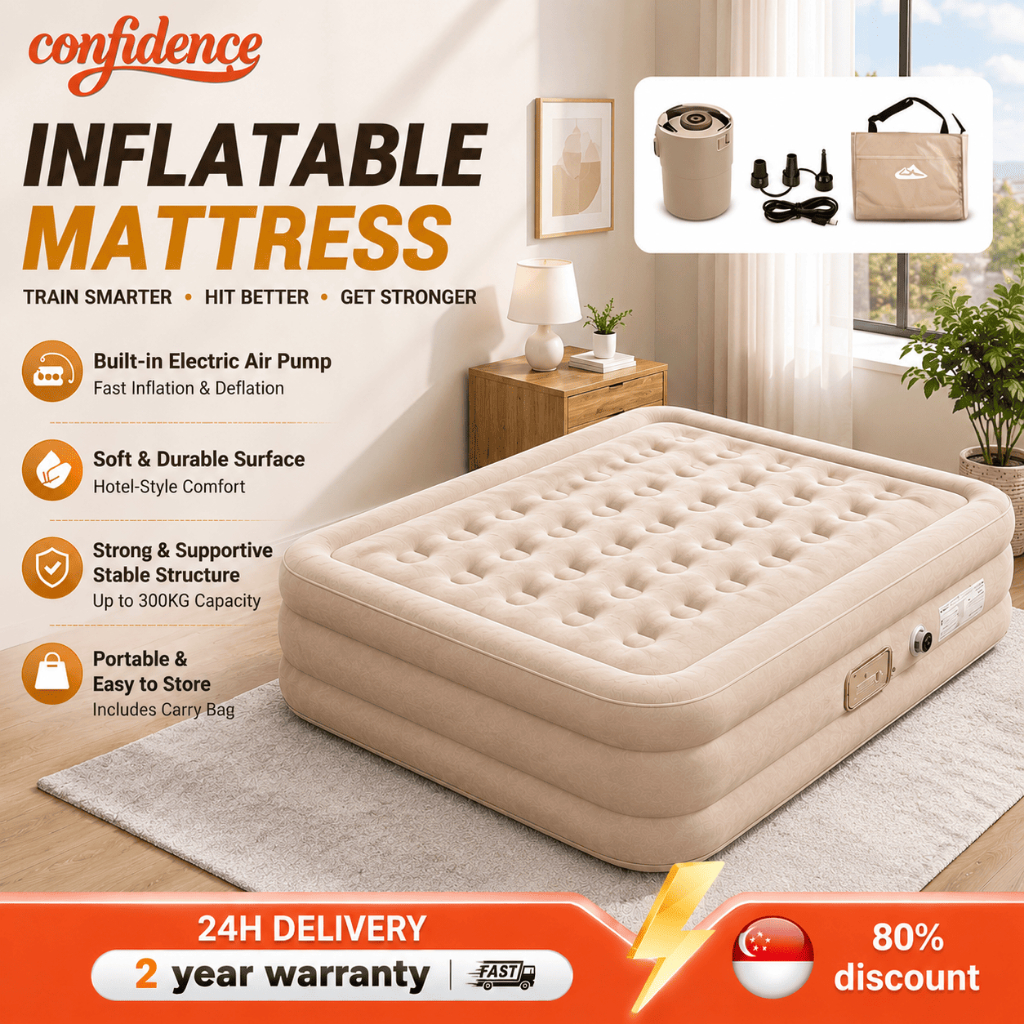 Inflatable mattress with electric air pump outdoor camping moisture ...