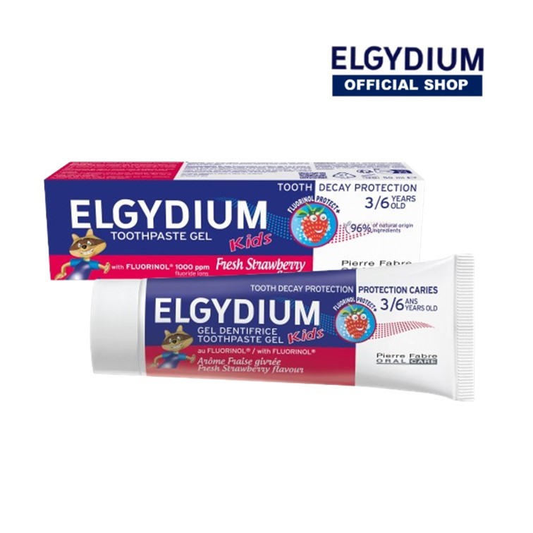 Elgydium KIDS FRESH STRAWBERRY Toothpaste 50ml ( Buy 1 Free 1 Travel ...
