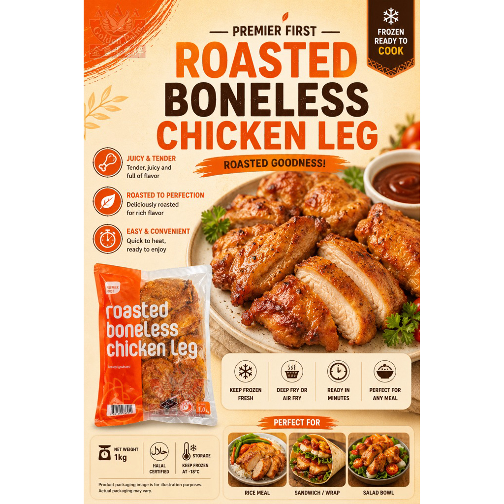 Premier First Roasted Boneless Chicken Leg 辣无骨腿 1kg | Shopee Singapore