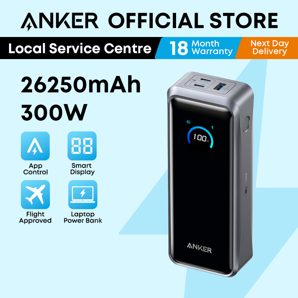 Anker Prime Power Bank 26250mAh 3-Port 300W Portable Charger
