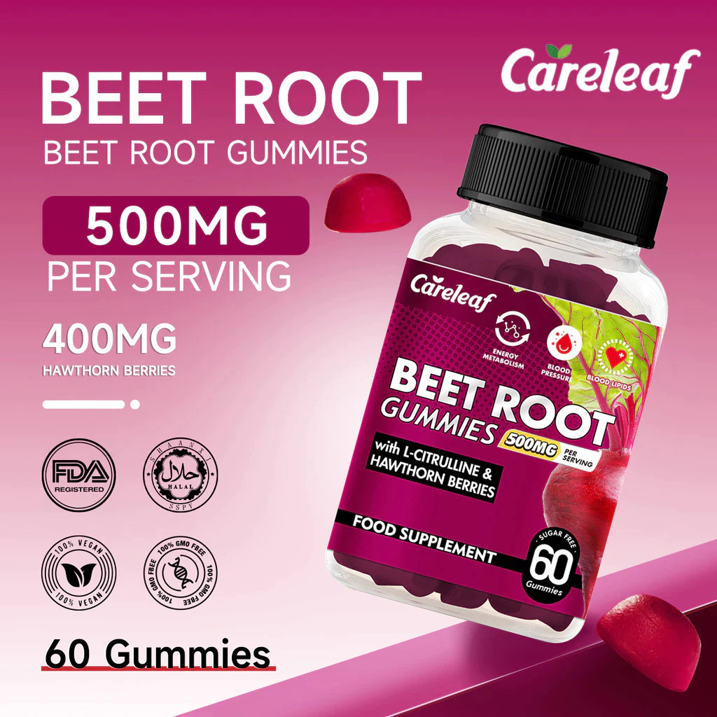 CareLeaf Beetroot Gummies – Blood Pressure & Circulation Support Sugar ...