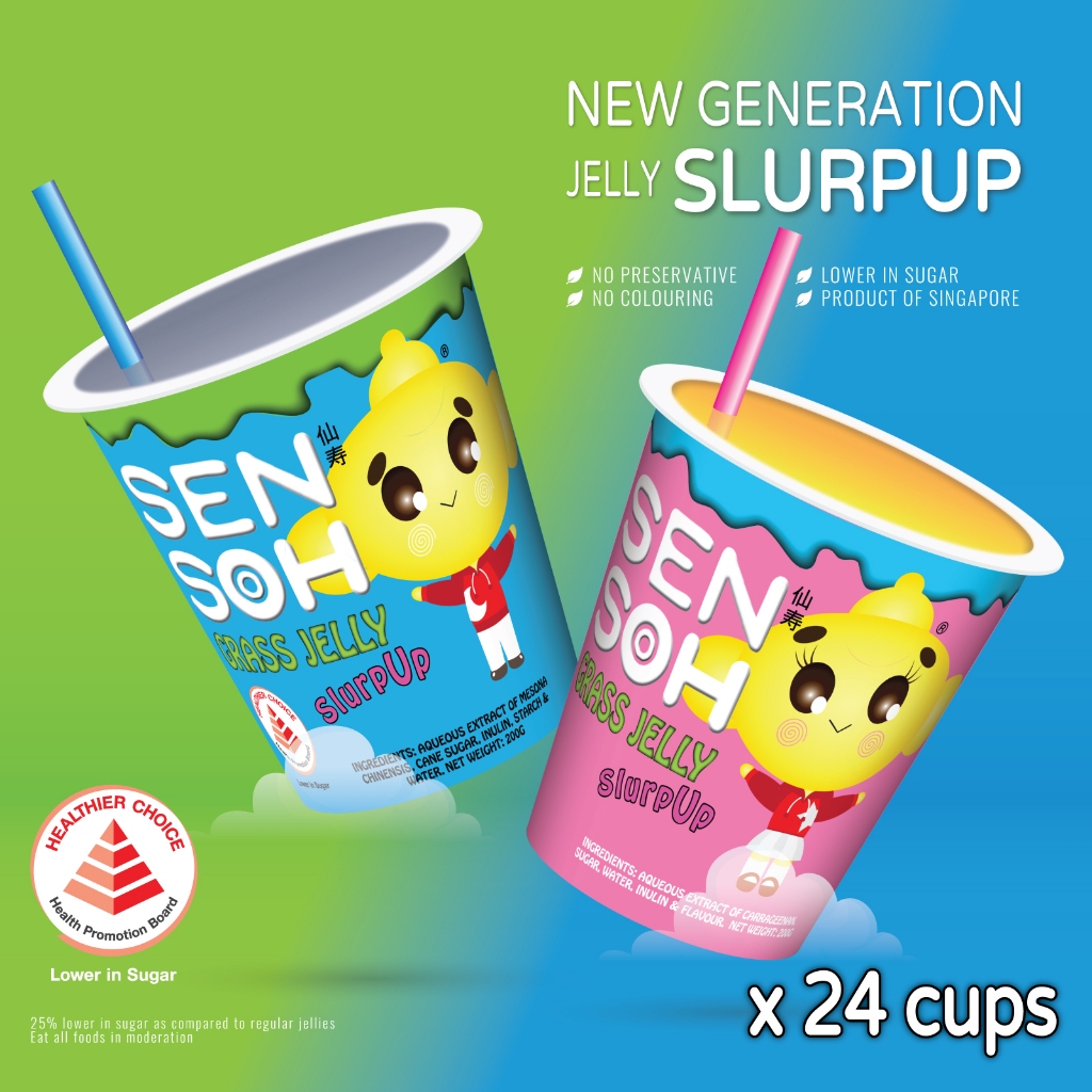 200g x 24 cups] Sensoh Grass Jelly Slurpup / Sensoh Ice Jelly