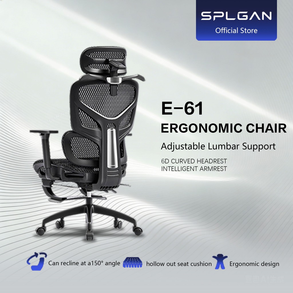 【SPLGAN】Ergonomic Gaming Chair 3D Lumbar Support Swivel Adjustable ...
