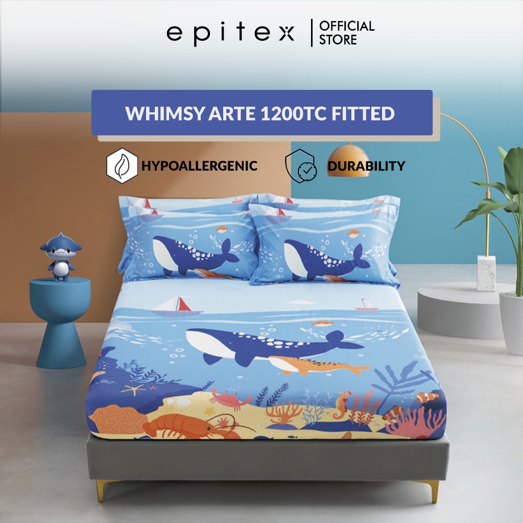 (New Arrival) Epitex Whimsy Arte 1200TC Fitted Sheet Set | Cute Printed ...