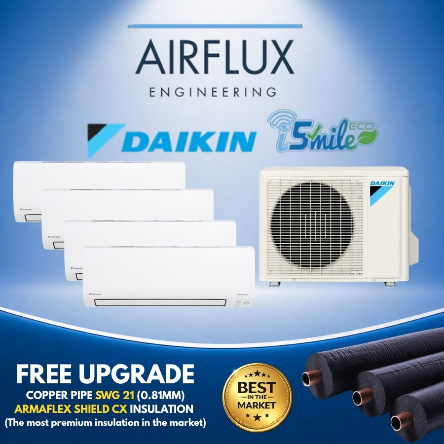 DAIKIN ISMILES ECO SERIES SYSTEM 4 AIRCON | STREAMER TECHNOLOGY | R32 ...