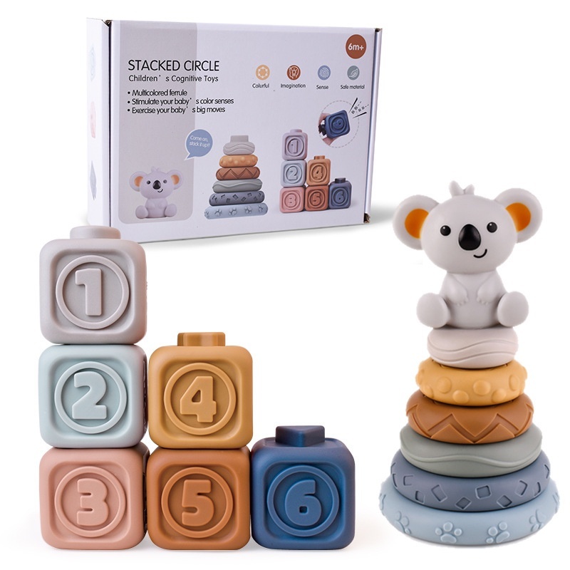 Koala 2-in-1 Stacks of Circles n Blocks Soft Building Blocks Stacking ...