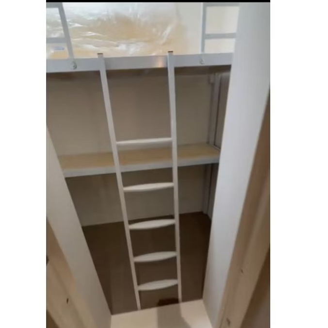 Loft bed with shelf customize singapore for helper room/store room/bomb ...