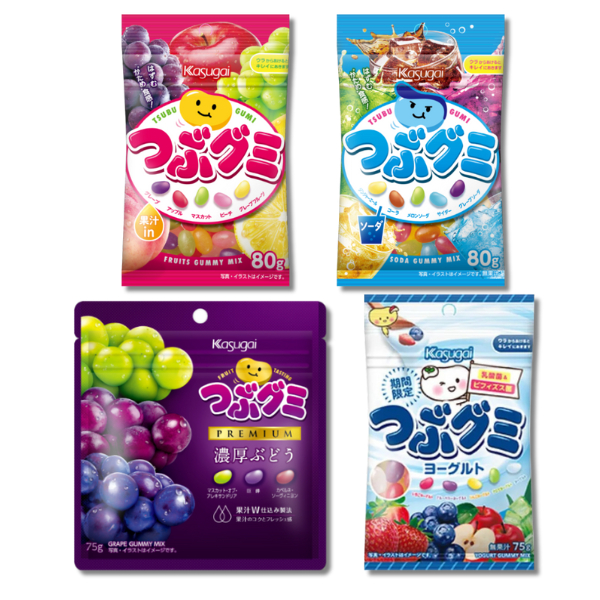 Kasugai Tsubu Gummy Premium Rich Grape, J Tsubu Fruit Mix, Soda ...