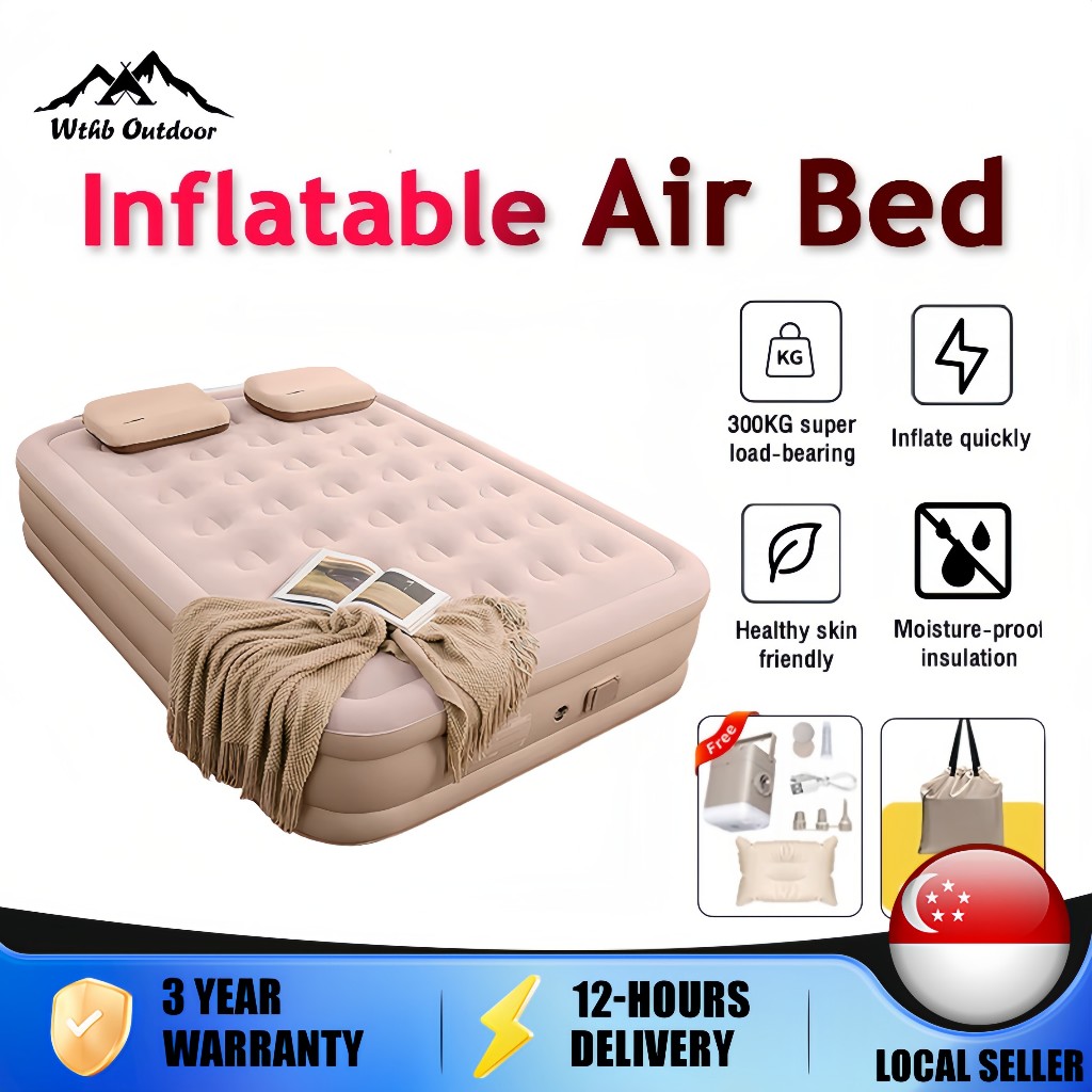 WTHB Inflatable Air Bed with automatic air pump outdoor foldable ...
