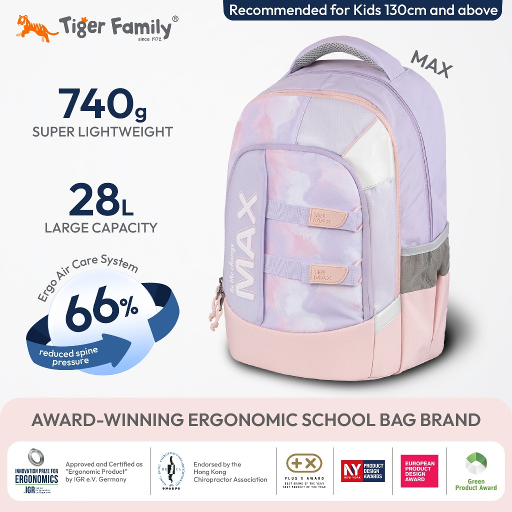 Tiger Max MAX Ergonomic Backpack | Secondary School Bag for Kids 130cm ...