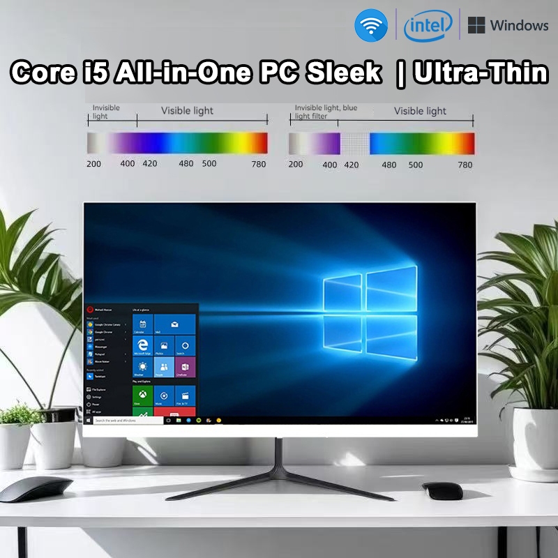 All-in-One Desktop Computer 19inch FHD Display Curved Monitor PC AMD ...