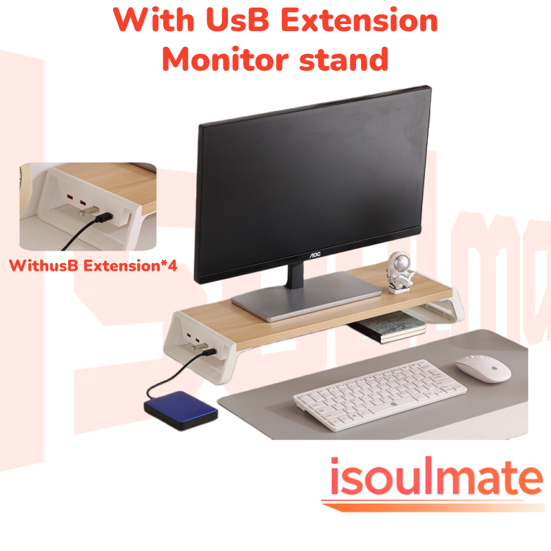 【SG STOCK】Elevated Monitor Stand with USB Ports - Desktop Computer ...