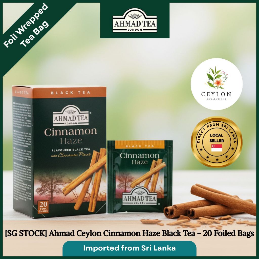 Ahmad Tea Ceylon Cinnamon Haze Black Tea – 20 Foil Tea Bags | Ceylon ...