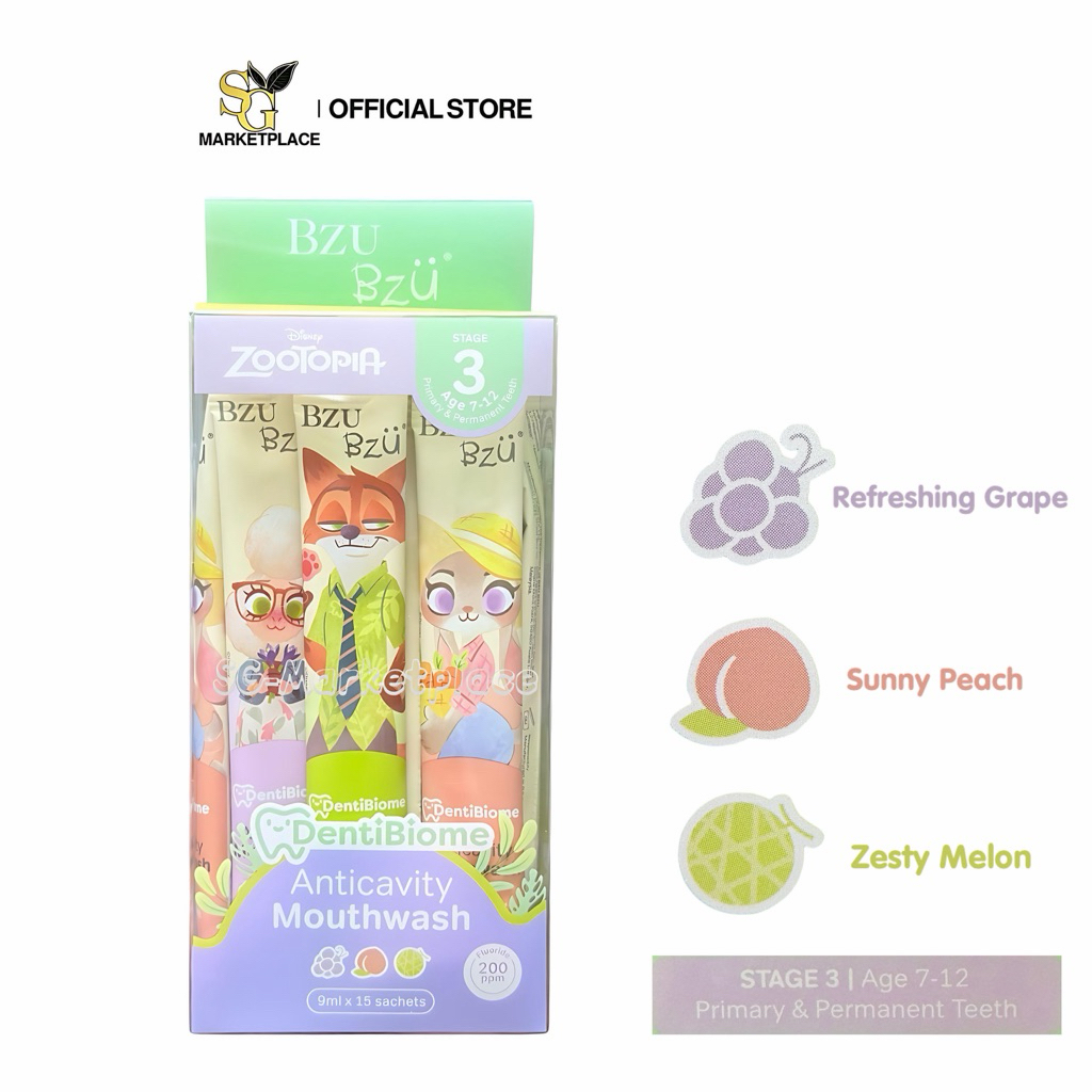 Disney Zootopia BZU BzÜ DentiBiome Kids Anticavity Mouthwash (7–12Y) 15 ...