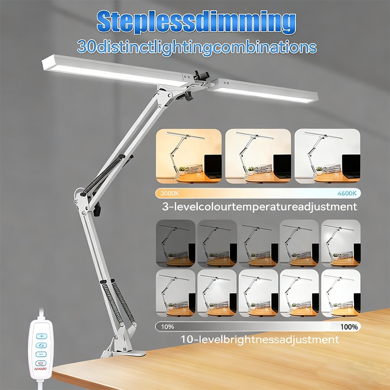 Dimmable Desk Light LED USB Table Lamp 3 Colors Adjustable Monitor ...