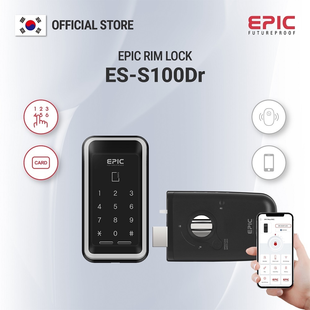EPIC ES-S100Dr Digital Door Lock | Rim Type Smart Lock | Shopee Singapore