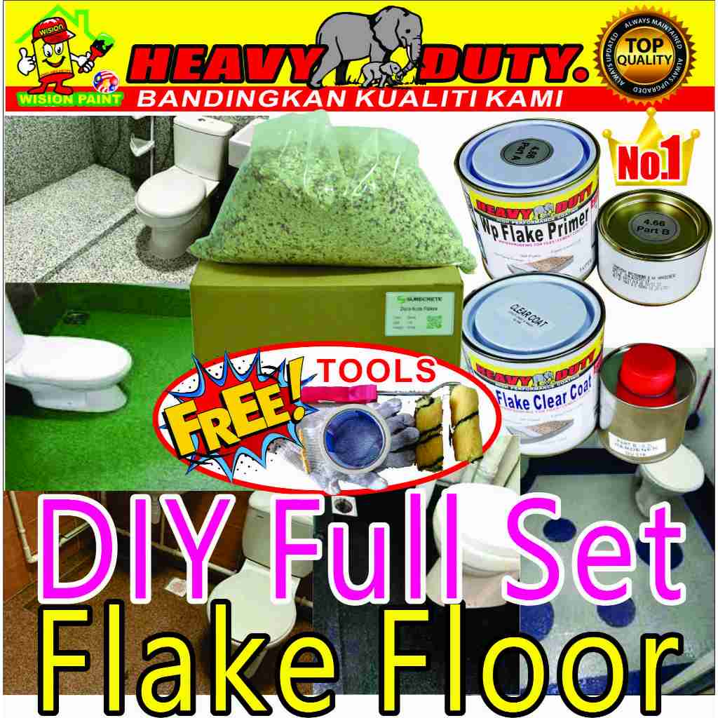 HEAVY DUTY FULL SET FLAKE Epoxy Colour Flake Coating ( FREE TOOLS + 1L ...