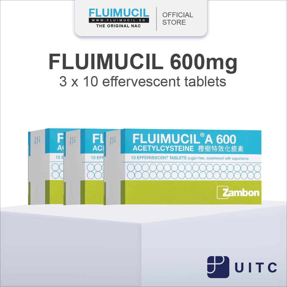 [Bundleof3] Fluimucil 600mg Effervescent Tablets 3x10's - For phlegm ...
