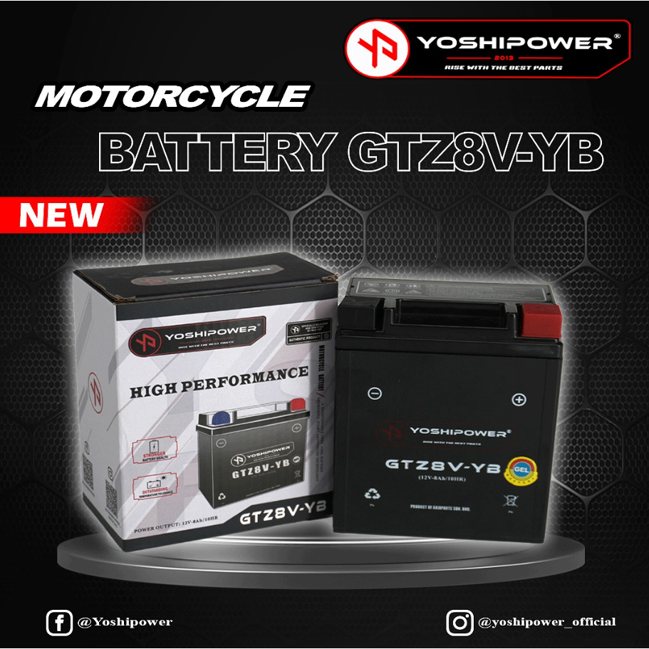 YOSHIPOWER GTZ8V-YB YTZ8 GEL (12V-8Ah) XMAX XMAX250 XMAX300