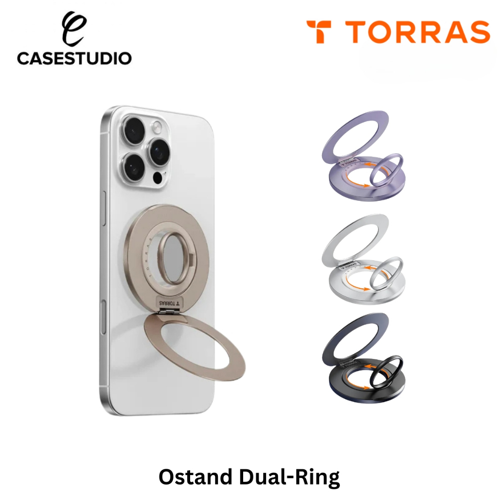 TORRAS Ostand Dual-Ring - Magnetic Phone Grip & Stand | 360° Rotatable ...