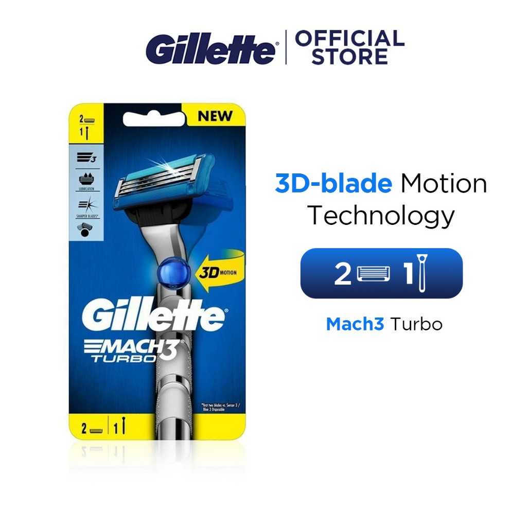 Gillette Mach3 Turbo Razor (1 handle + 2 cartridges) | Shopee Singapore