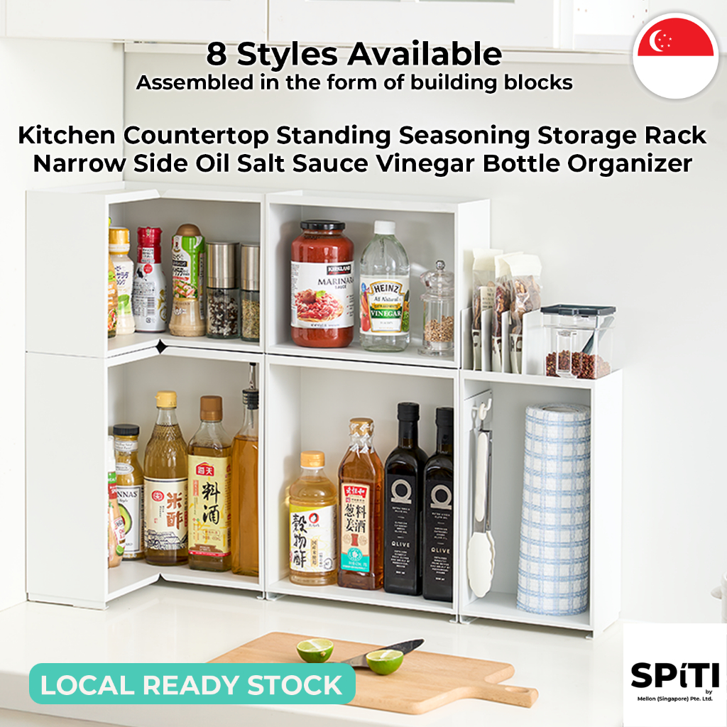 Kitchen Countertop Standing Seasoning Storage Rack I Narrow Side Oil ...