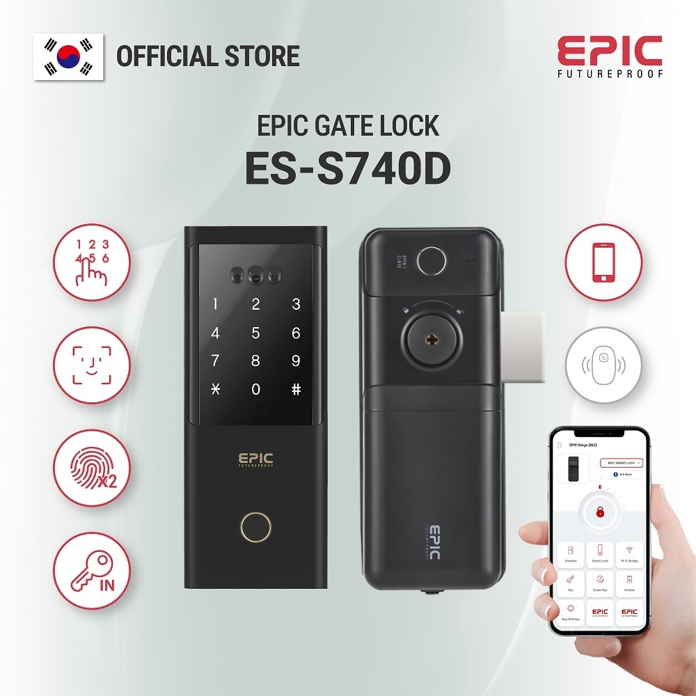 EPIC ES-S740D Digital Door Lock | Smart Gate Lock | Shopee Singapore