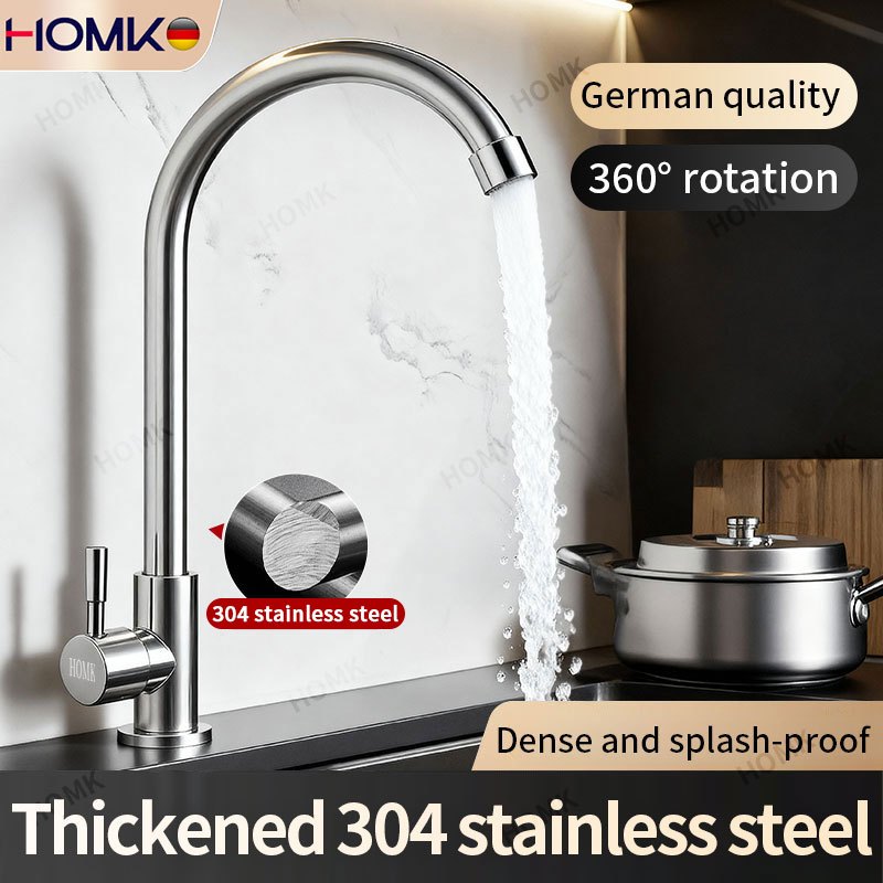 HOMK Kitchen Tap 360° Swivel Spout Sprayer Basin Sink Faucet 304 ...