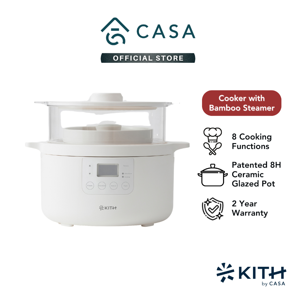 KITH KYO Electric Cooker with Bamboo Steamer | MEC-3L-OW | Shopee Singapore