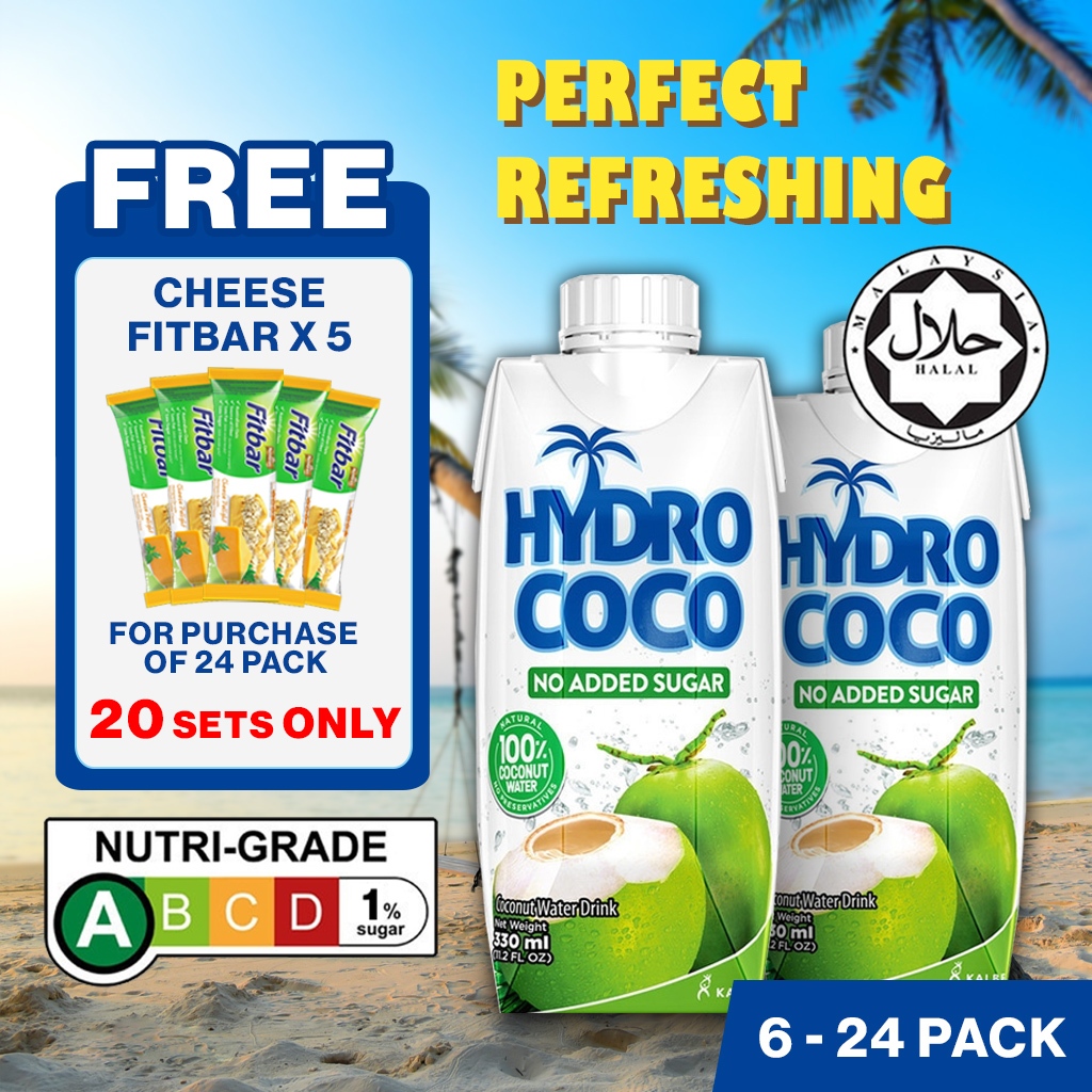 HYDROCOCO 100% Coconut Water No Added Sugar Natural Electrolytes Low ...