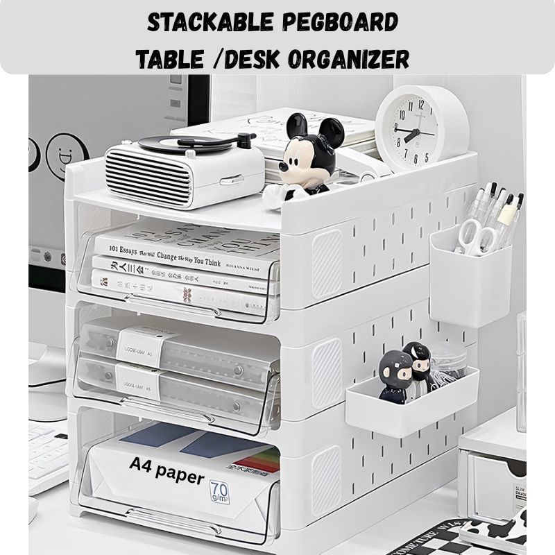 Table / Desk Storage Organizer A4 File Rack Pegboard Rack Pegboard ...