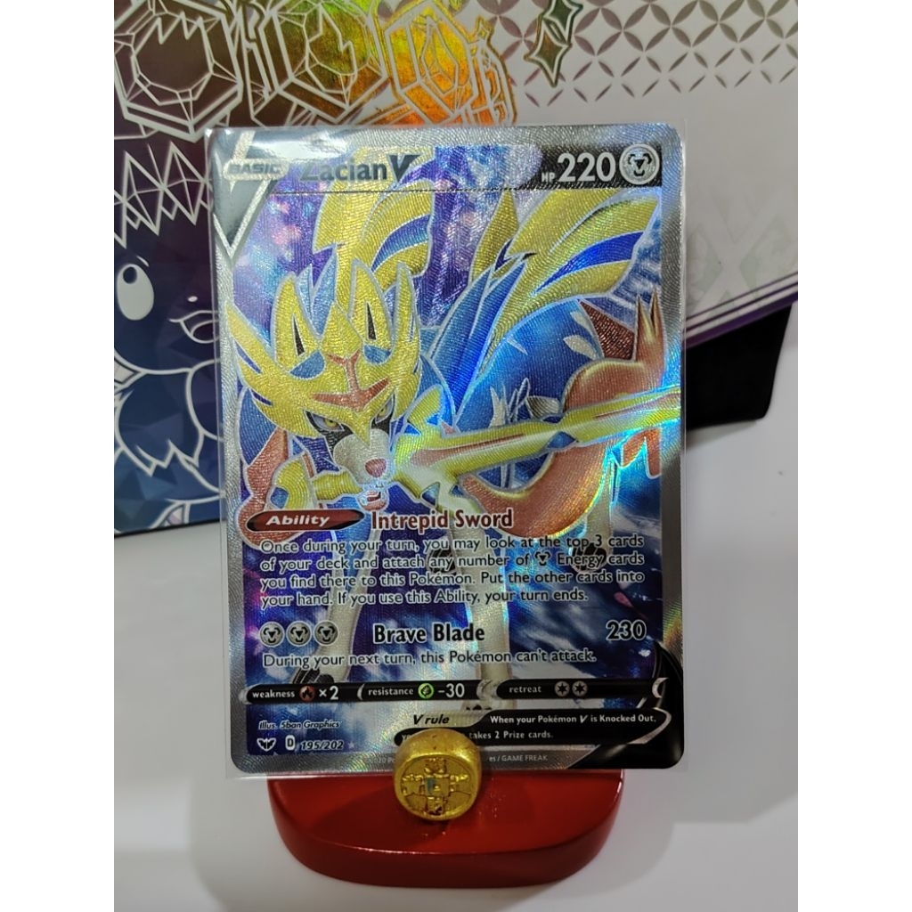 Zacian V - 195/202 - Full Art Ultra Rare Sword & Shield (Base Set) Singles  Pokemon TCG Trading Card Game | Shopee Singapore