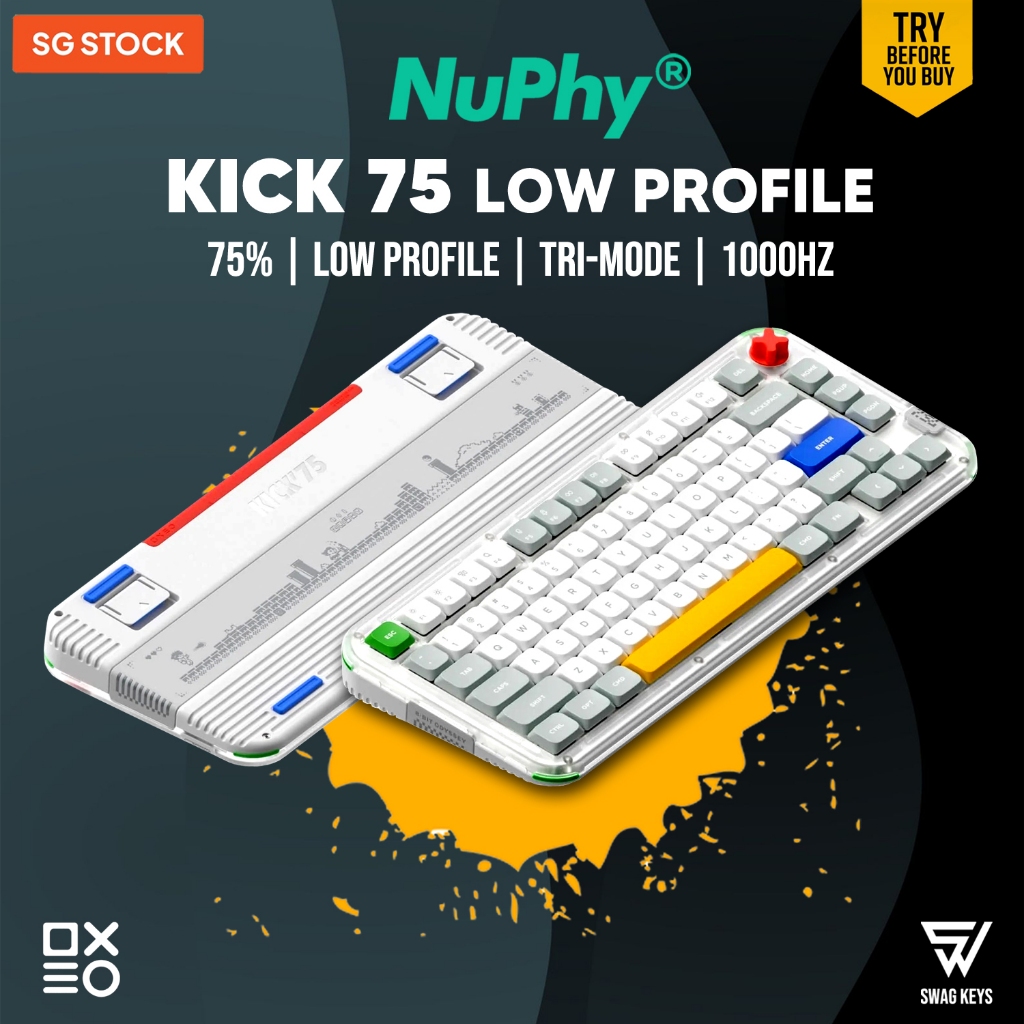 SG】 NuPhy Kick75 Low Profile Wireless RGB 75% Mechanical Keyboard