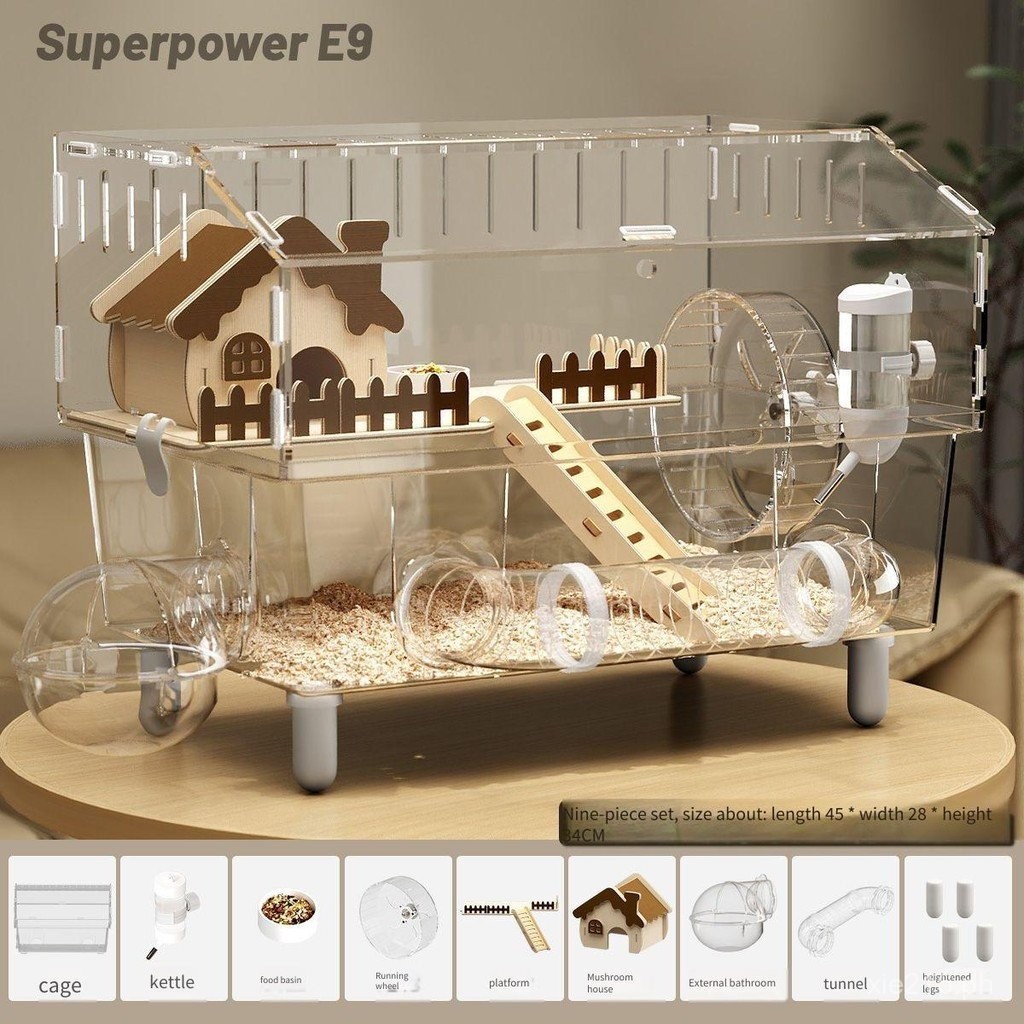 Hamster Cage Golden Bear Special Cage Acrylic Luxury Cheap Large Space ...