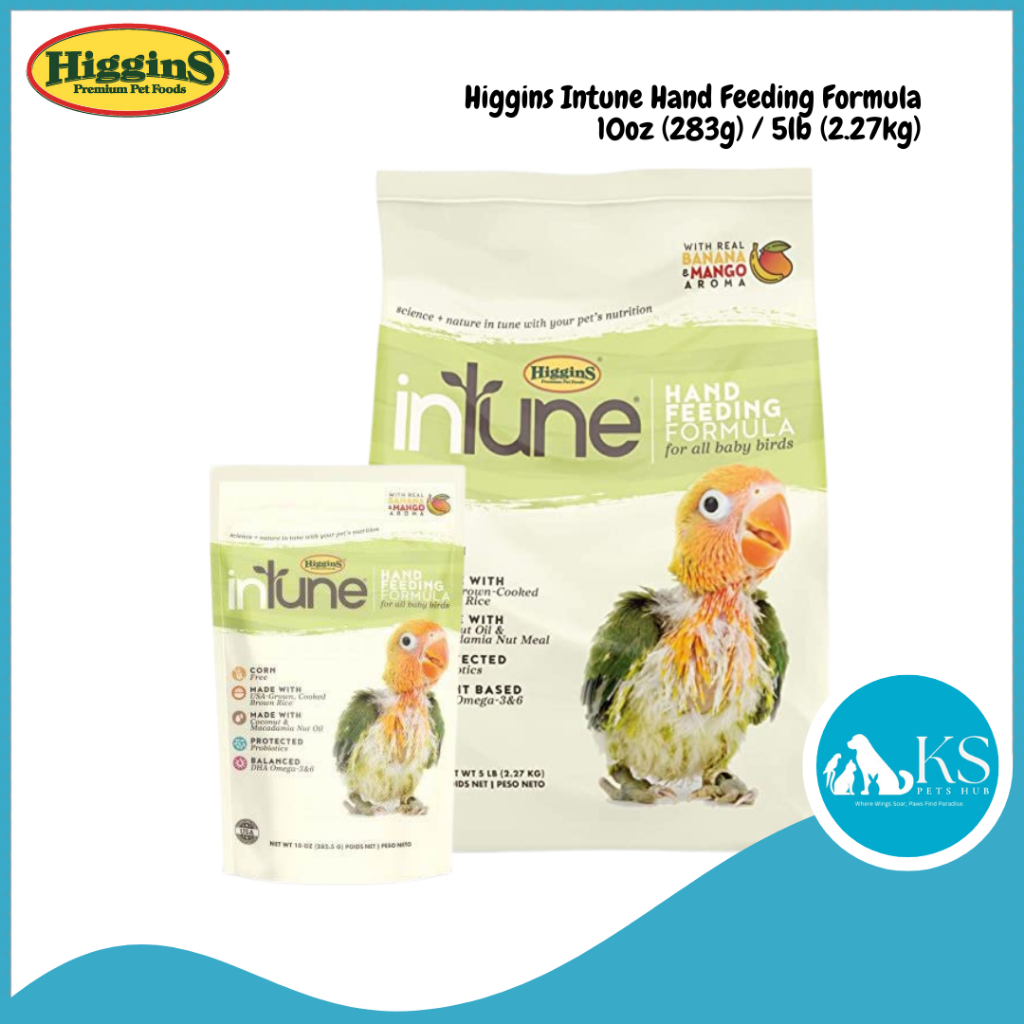 Higgins Intune Hand Feeding Formula 10oz(283g) / 5lb (2.27kg) Parrot ...