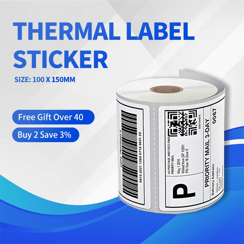 Thermal Label Sticker 100 x 150mm Thermal Printer Label Sticker Label ...