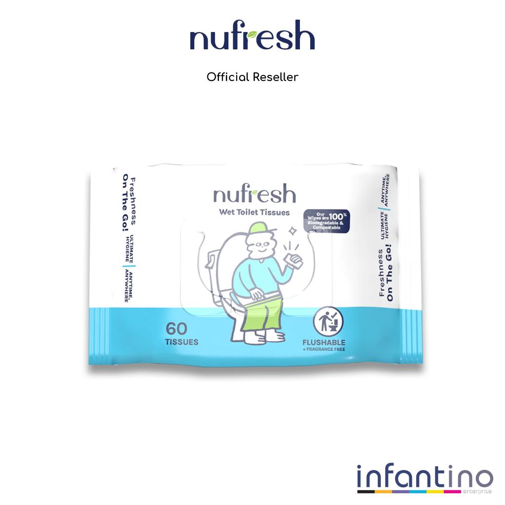 Infantino | Nufresh Flushable Wet Toilet Tissues (60s) | Shopee Singapore