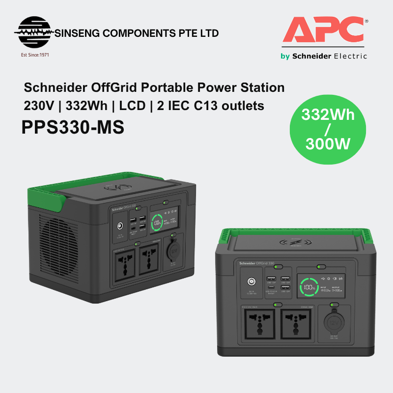 APC Schneider OffGrid Portable Power Station 330, 230V, 332Wh Lithium ...