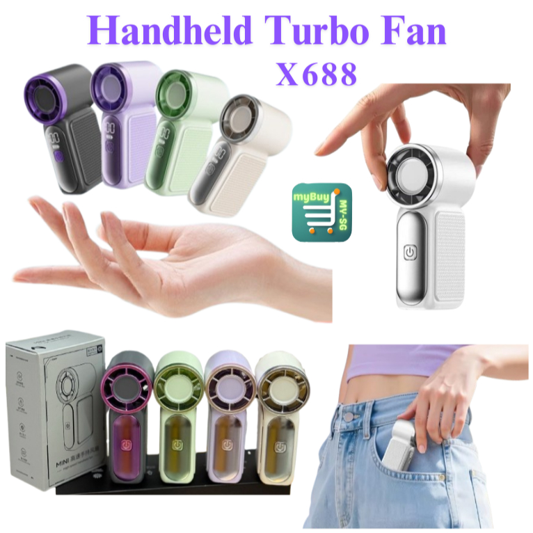 Portable Handheld Fan X688 Mini Turbo Fan Mini Hand Fan Rechargeable ...