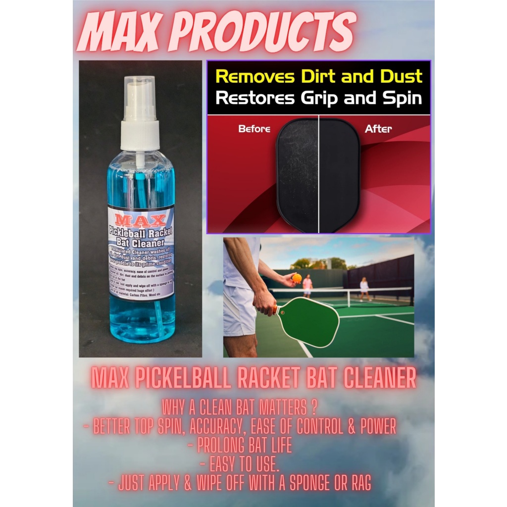 MAX Pickleball Paddle Racket Bat Cleaner - 120 ml | Shopee Singapore