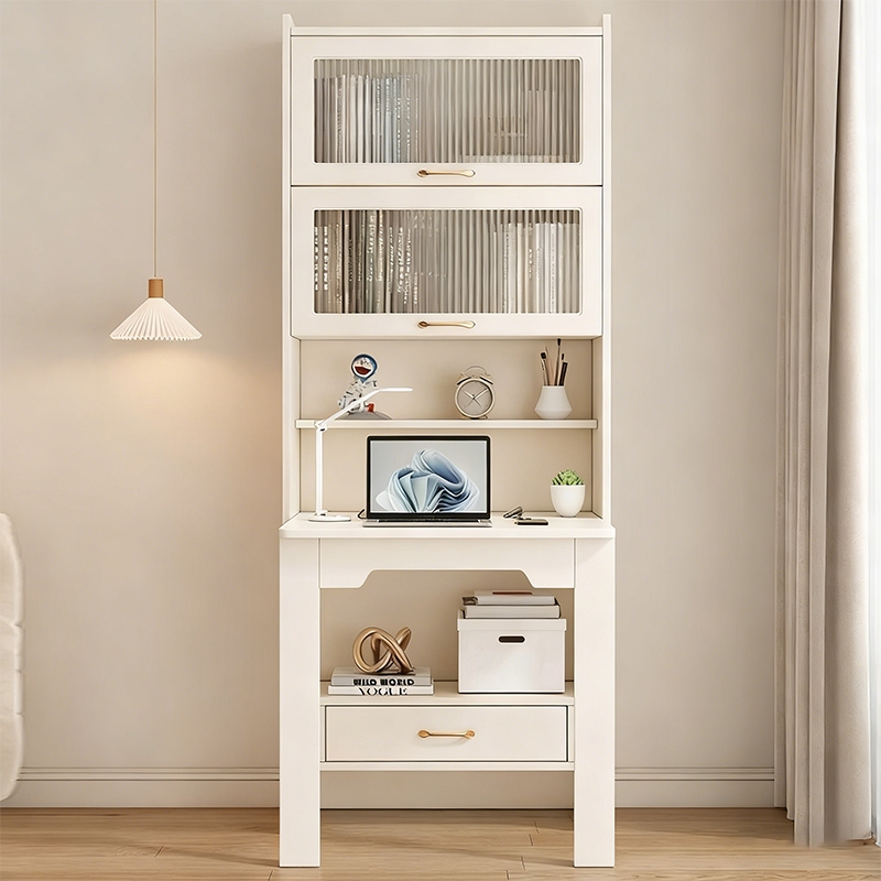 Bookcase Integrated Study Table With Drawer Shees Book Shelf Student ...
