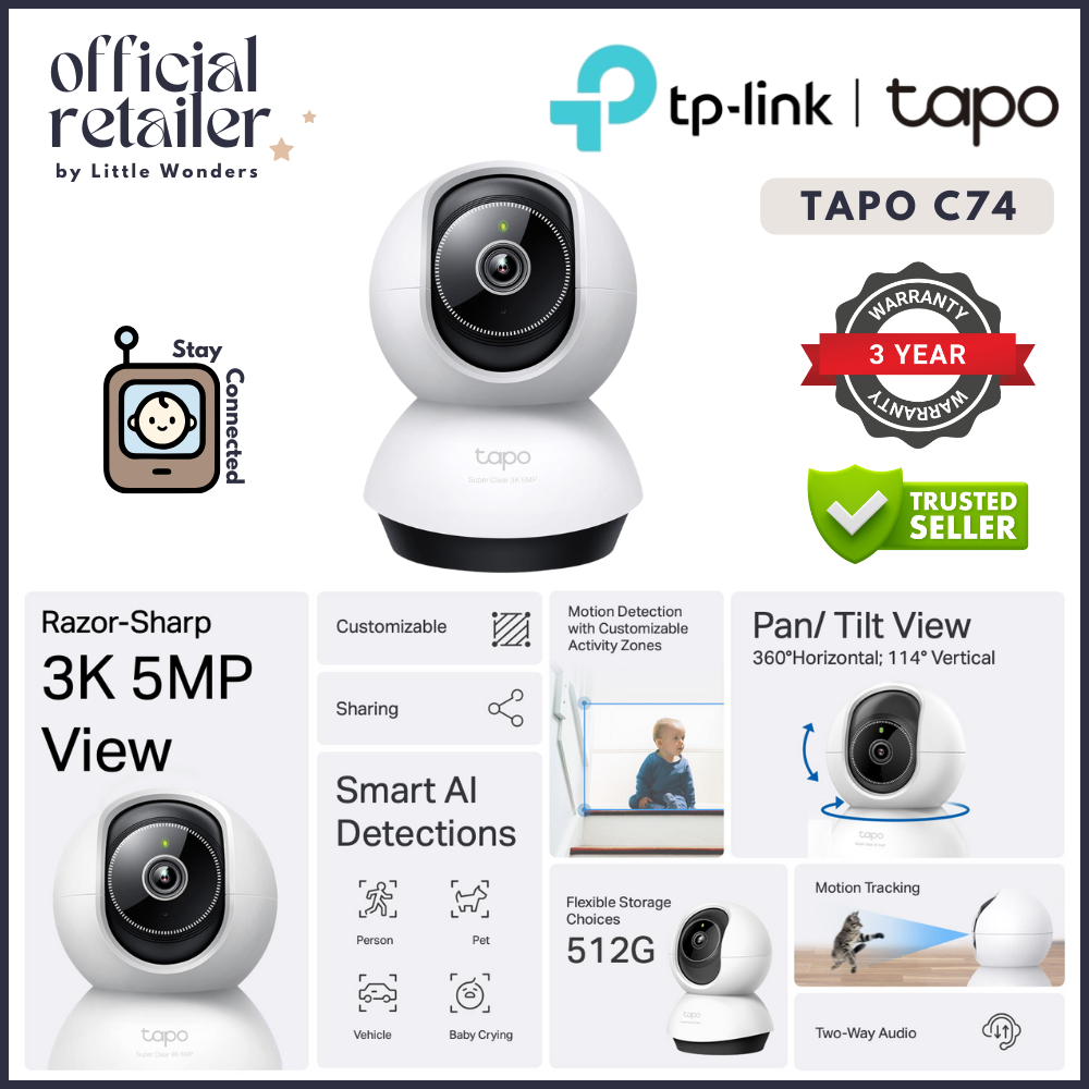 TP-Link TC74 | Pan/Tilt AI Home Security Wi-Fi Camera | Shopee Singapore