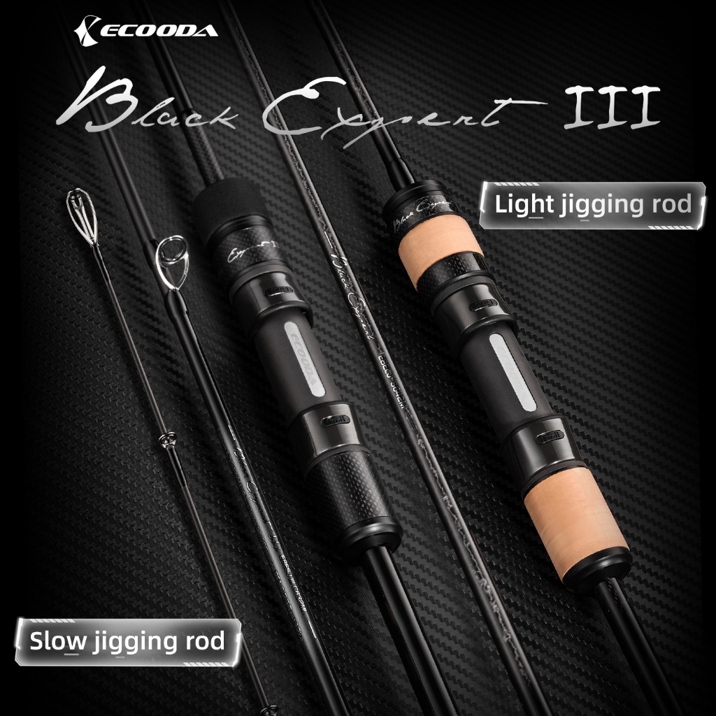 Ecooda BlackExpert Light Jigging Fishing Rod Fuji SiC Guides Seat 40T ...