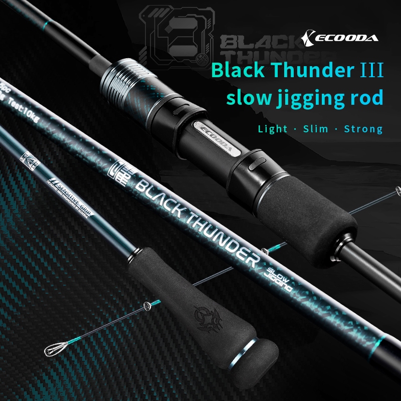 Ecooda Black Thunder III Slow Jigging Rod Carbon Cloth Fuji Guide 1.5 ...