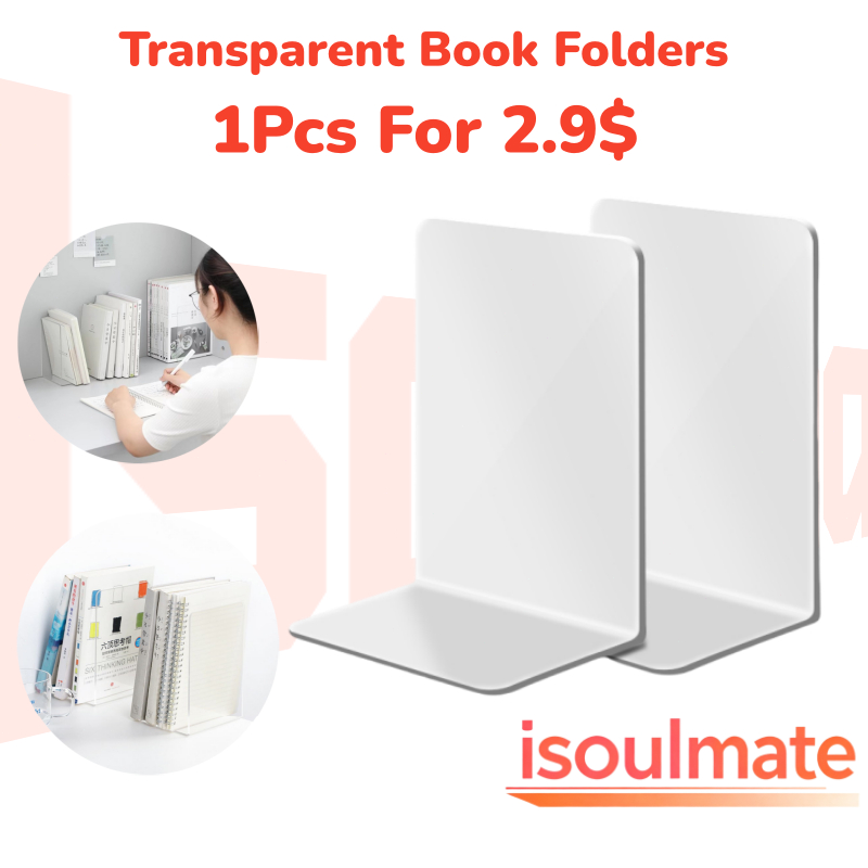 【SG STOCK】Acrylic Bookend Transparent Bookend Acrylic Bookshelf ...