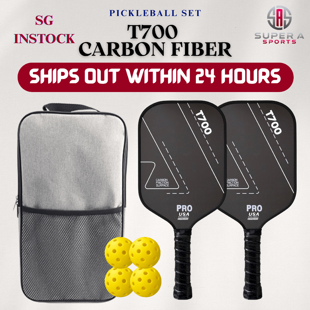 [SG INSTOCK] 16mm Pickleball Paddle T700 Carbon Fiber Pickleball Racket ...