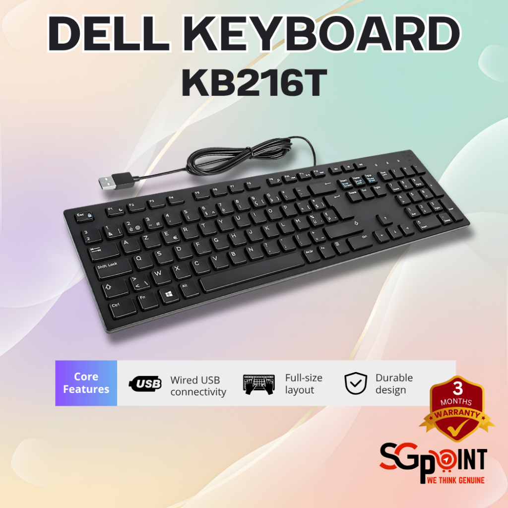 Dell KB216 Slim USB Multimedia Keyboard – Black | Shopee Singapore